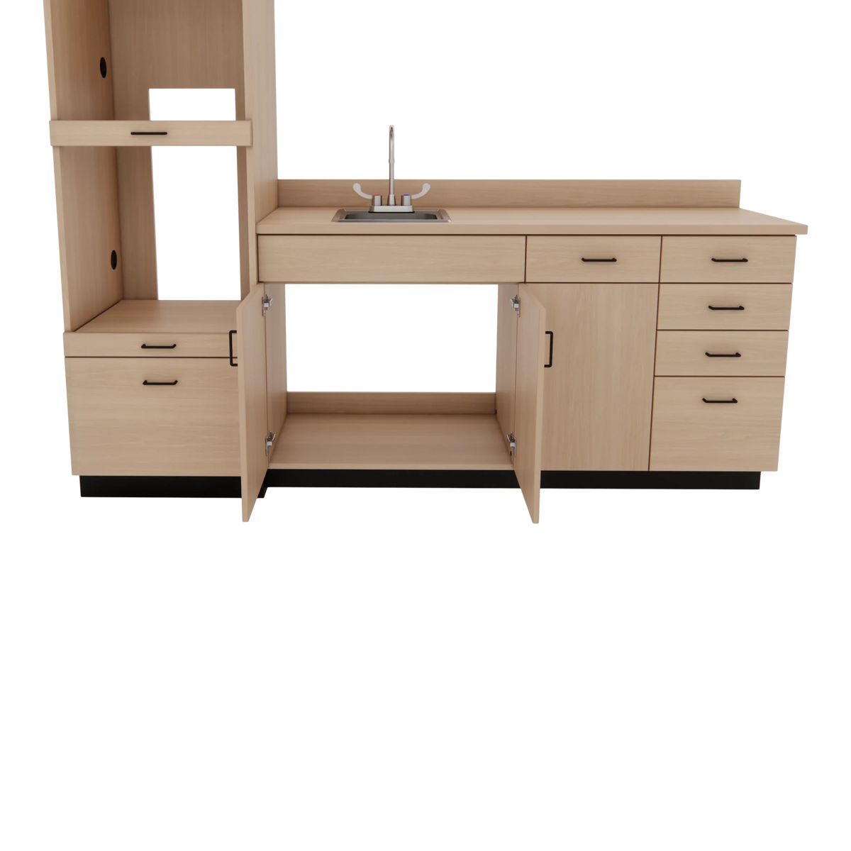 VetPro LB - 8' Wall-Mount Cabinet and Combo Base Cabinet Lab Room Veterinary Cabinet Package - Kaemark