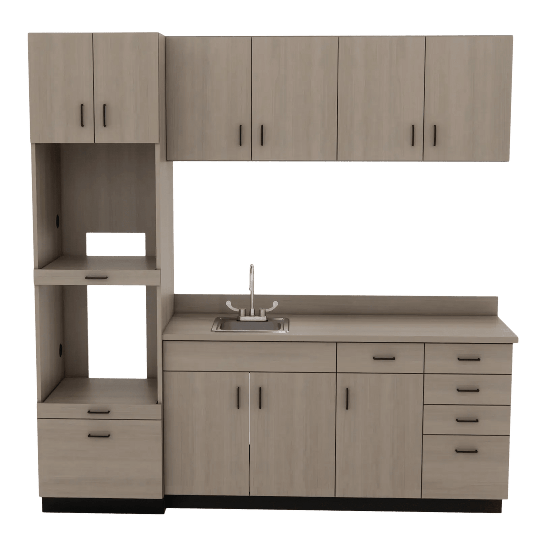 VetPro LB - 8' Wall-Mount Cabinet and Combo Base Cabinet Lab Room Veterinary Cabinet Package - Kaemark