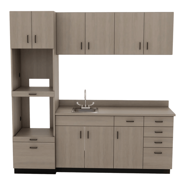 VetPro LB - 8' Wall-Mount Cabinet and Combo Base Cabinet Lab Room Veterinary Cabinet Package - Kaemark