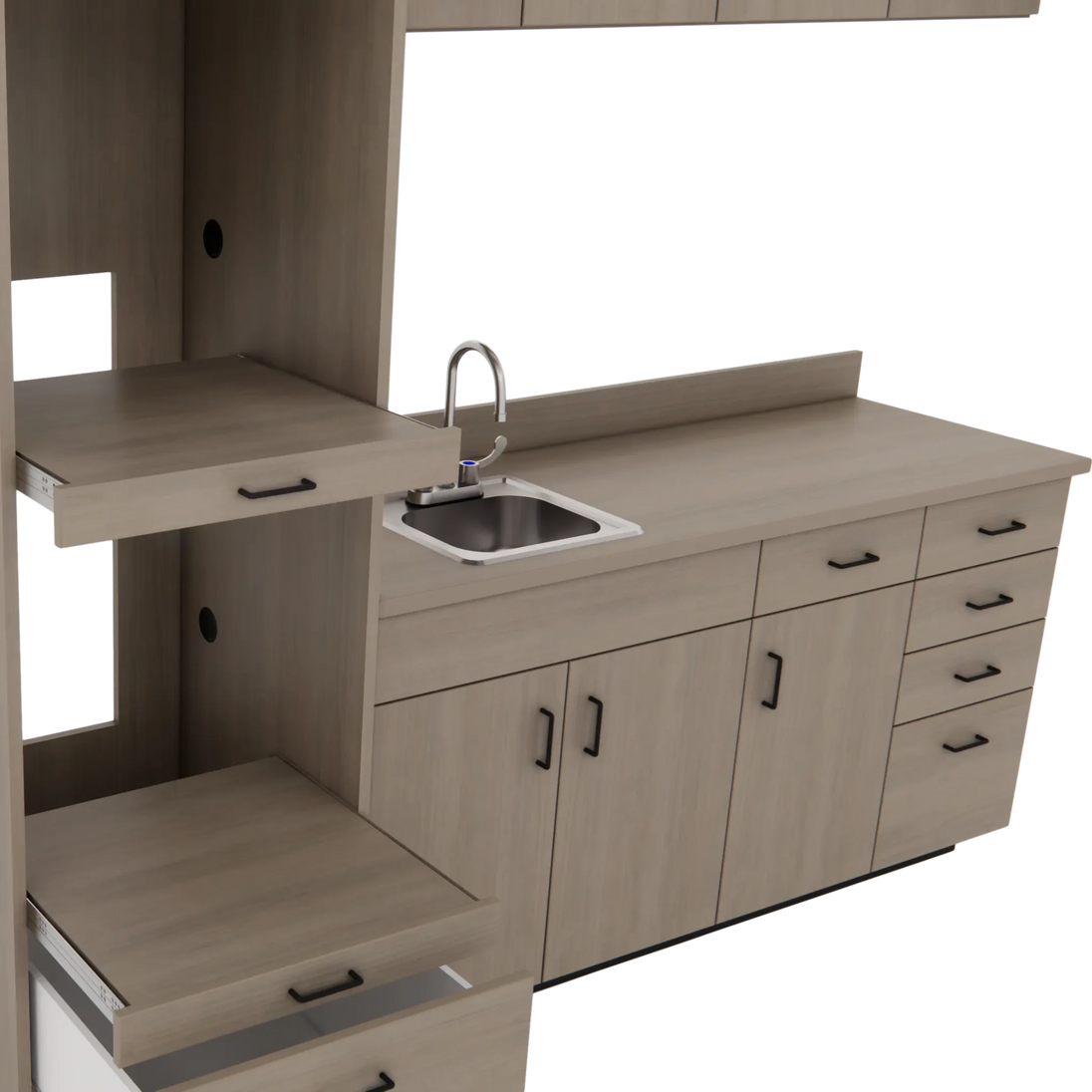 VetPro LB - 8' Wall-Mount Cabinet and Combo Base Cabinet Lab Room Veterinary Cabinet Package - Kaemark