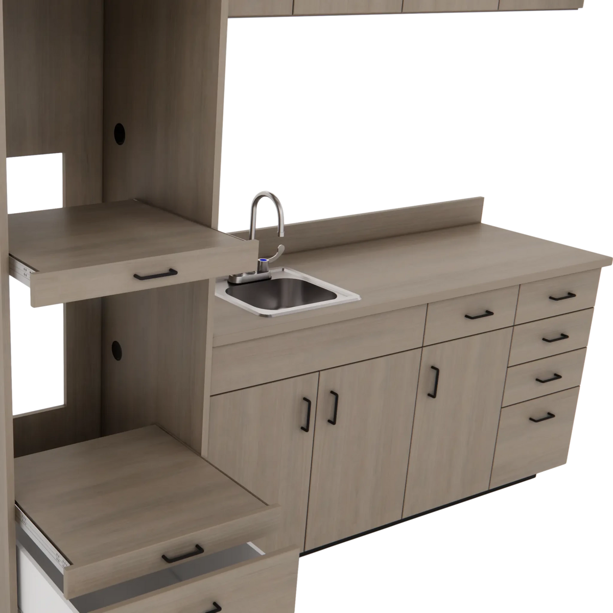 VetPro LB - 8' Wall-Mount Cabinet and Combo Base Cabinet Lab Room Veterinary Cabinet Package - Kaemark