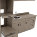 VetPro LB - 8' Wall-Mount Cabinet and Combo Base Cabinet Lab Room Veterinary Cabinet Package - Kaemark