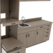 VetPro LB - 8' Wall-Mount Cabinet and Combo Base Cabinet Lab Room Veterinary Cabinet Package - Kaemark
