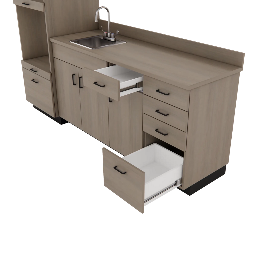 VetPro LB - 8' Wall-Mount Cabinet and Combo Base Cabinet Lab Room Veterinary Cabinet Package - Kaemark