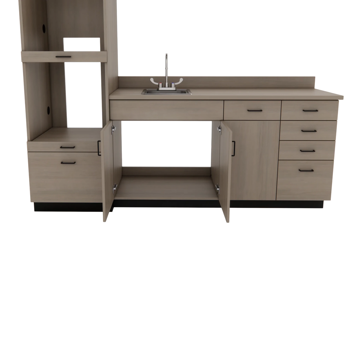 VetPro LB - 8' Wall-Mount Cabinet and Combo Base Cabinet Lab Room Veterinary Cabinet Package - Kaemark
