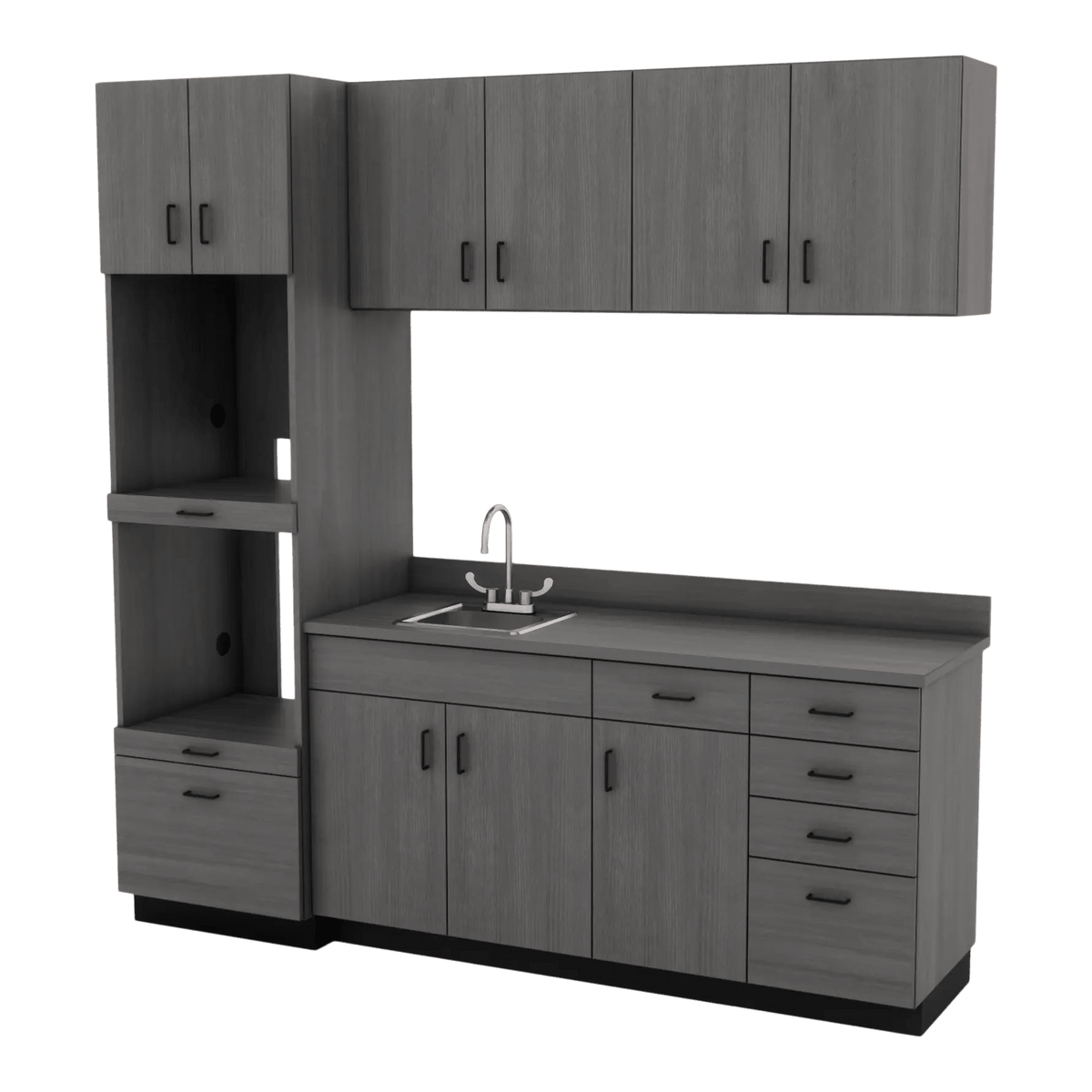 VetPro LB - 8' Wall-Mount Cabinet and Combo Base Cabinet Lab Room Veterinary Cabinet Package - Kaemark