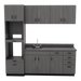 VetPro LB - 8' Wall-Mount Cabinet and Combo Base Cabinet Lab Room Veterinary Cabinet Package - Kaemark