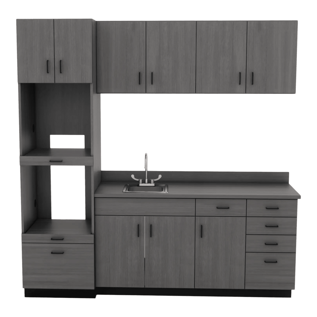 VetPro LB - 8' Wall-Mount Cabinet and Combo Base Cabinet Lab Room Veterinary Cabinet Package - Kaemark