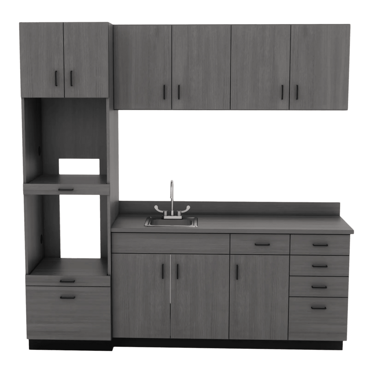 VetPro LB - 8' Wall-Mount Cabinet and Combo Base Cabinet Lab Room Veterinary Cabinet Package - Kaemark