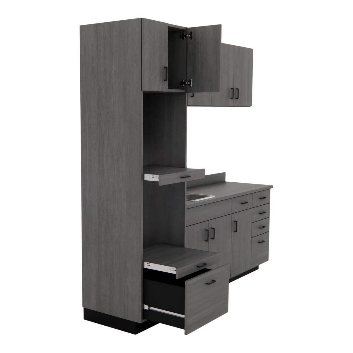 VetPro LB - 8' Wall-Mount Cabinet and Combo Base Cabinet Lab Room Veterinary Cabinet Package - Kaemark