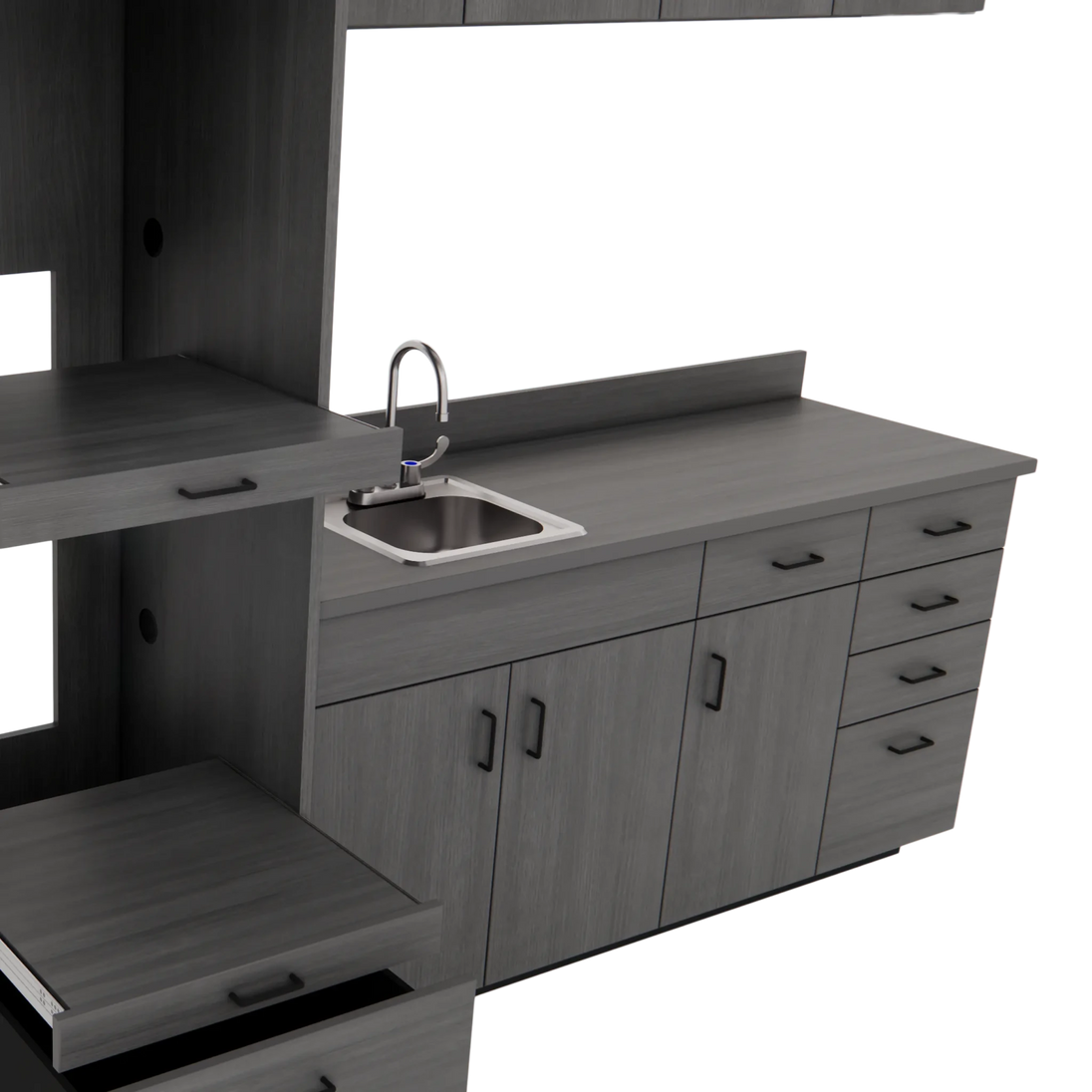 VetPro LB - 8' Wall-Mount Cabinet and Combo Base Cabinet Lab Room Veterinary Cabinet Package - Kaemark