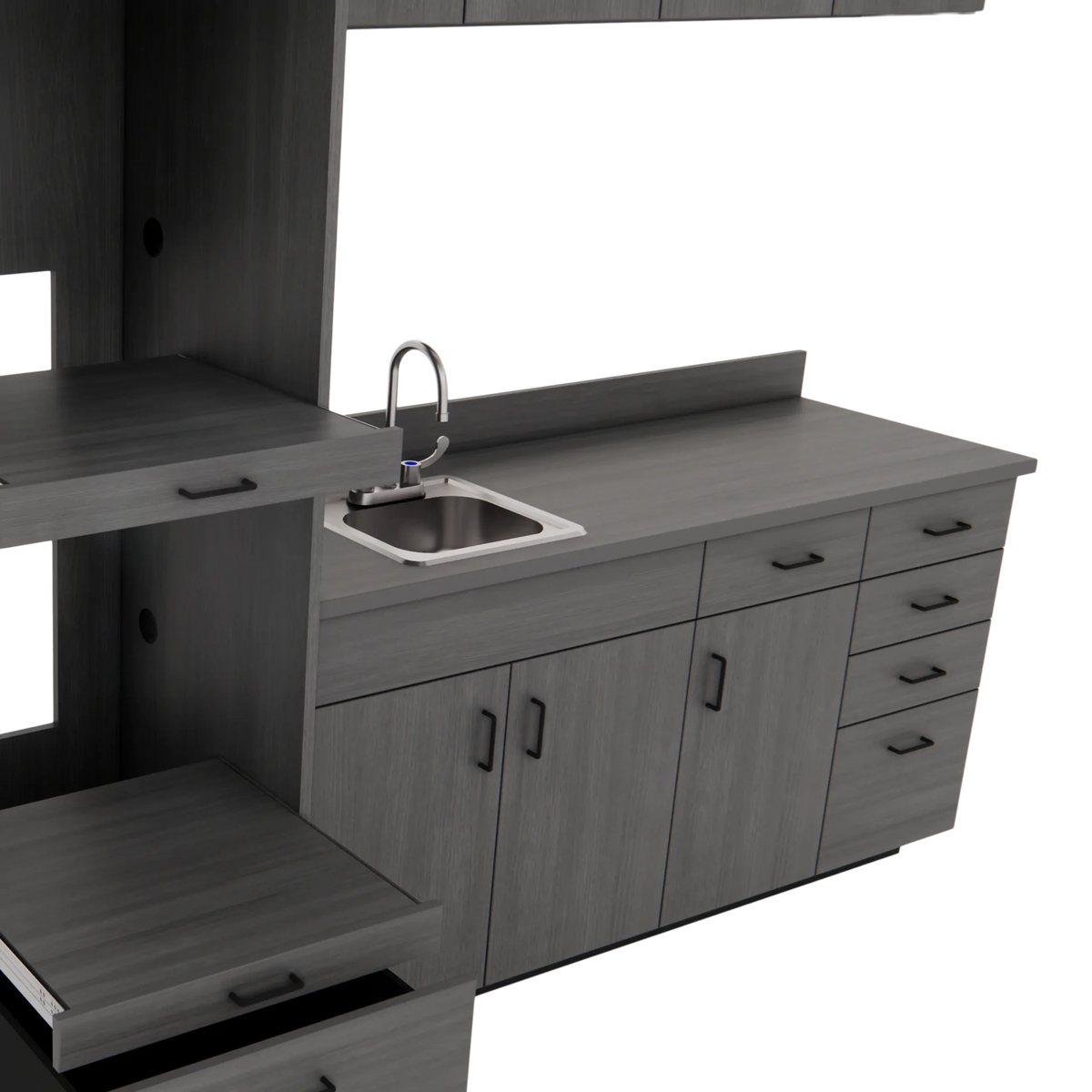 VetPro LB - 8' Wall-Mount Cabinet and Combo Base Cabinet Lab Room Veterinary Cabinet Package - Kaemark