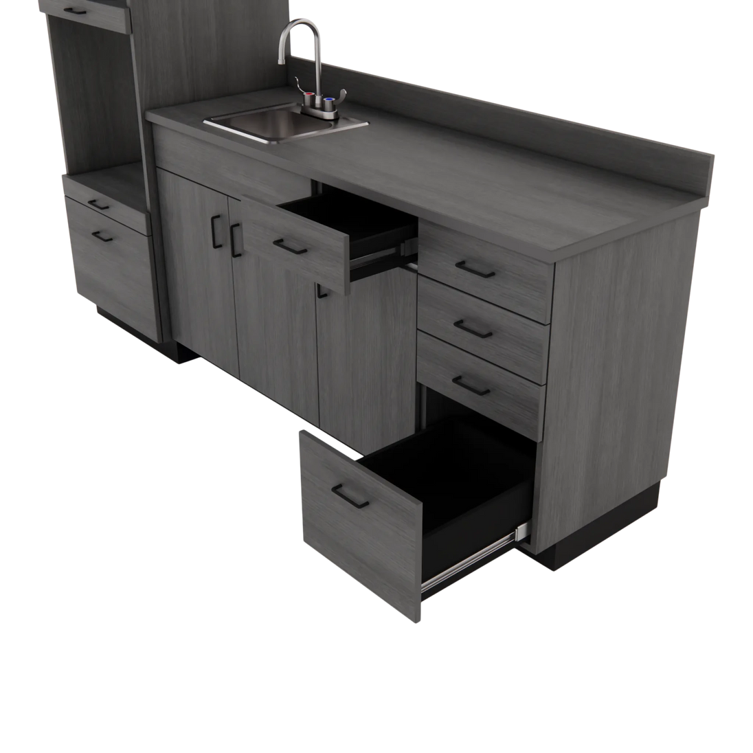 VetPro LB - 8' Wall-Mount Cabinet and Combo Base Cabinet Lab Room Veterinary Cabinet Package - Kaemark