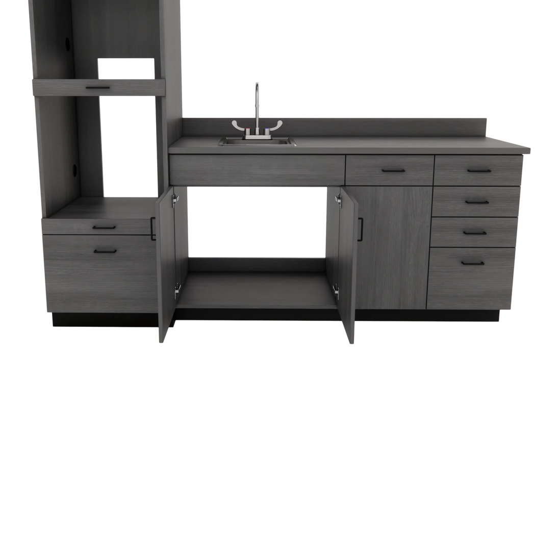 VetPro LB - 8' Wall-Mount Cabinet and Combo Base Cabinet Lab Room Veterinary Cabinet Package - Kaemark