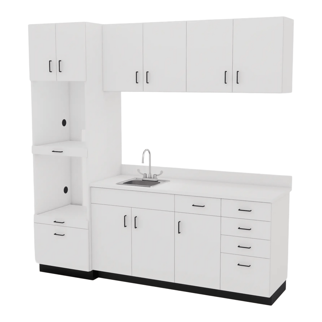 VetPro LB - 8' Wall-Mount Cabinet and Combo Base Cabinet Lab Room Veterinary Cabinet Package - Kaemark