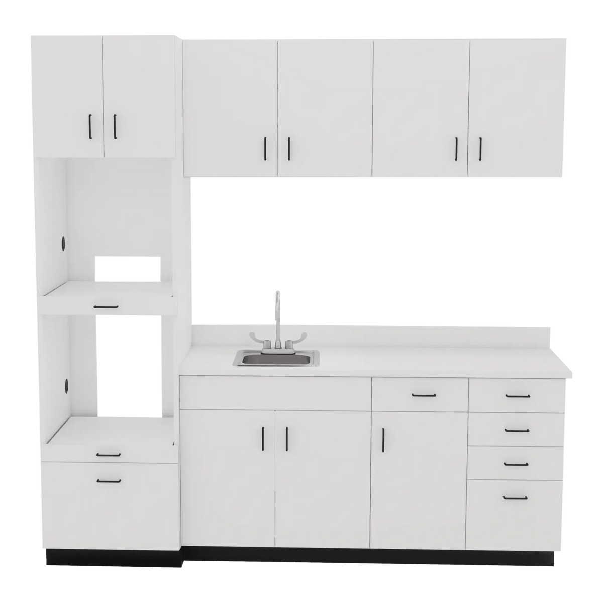 VetPro LB - 8' Wall-Mount Cabinet and Combo Base Cabinet Lab Room Veterinary Cabinet Package - Kaemark