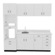 VetPro LB - 8' Wall-Mount Cabinet and Combo Base Cabinet Lab Room Veterinary Cabinet Package - Kaemark