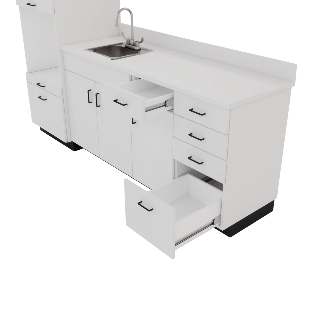 VetPro LB - 8' Wall-Mount Cabinet and Combo Base Cabinet Lab Room Veterinary Cabinet Package - Kaemark