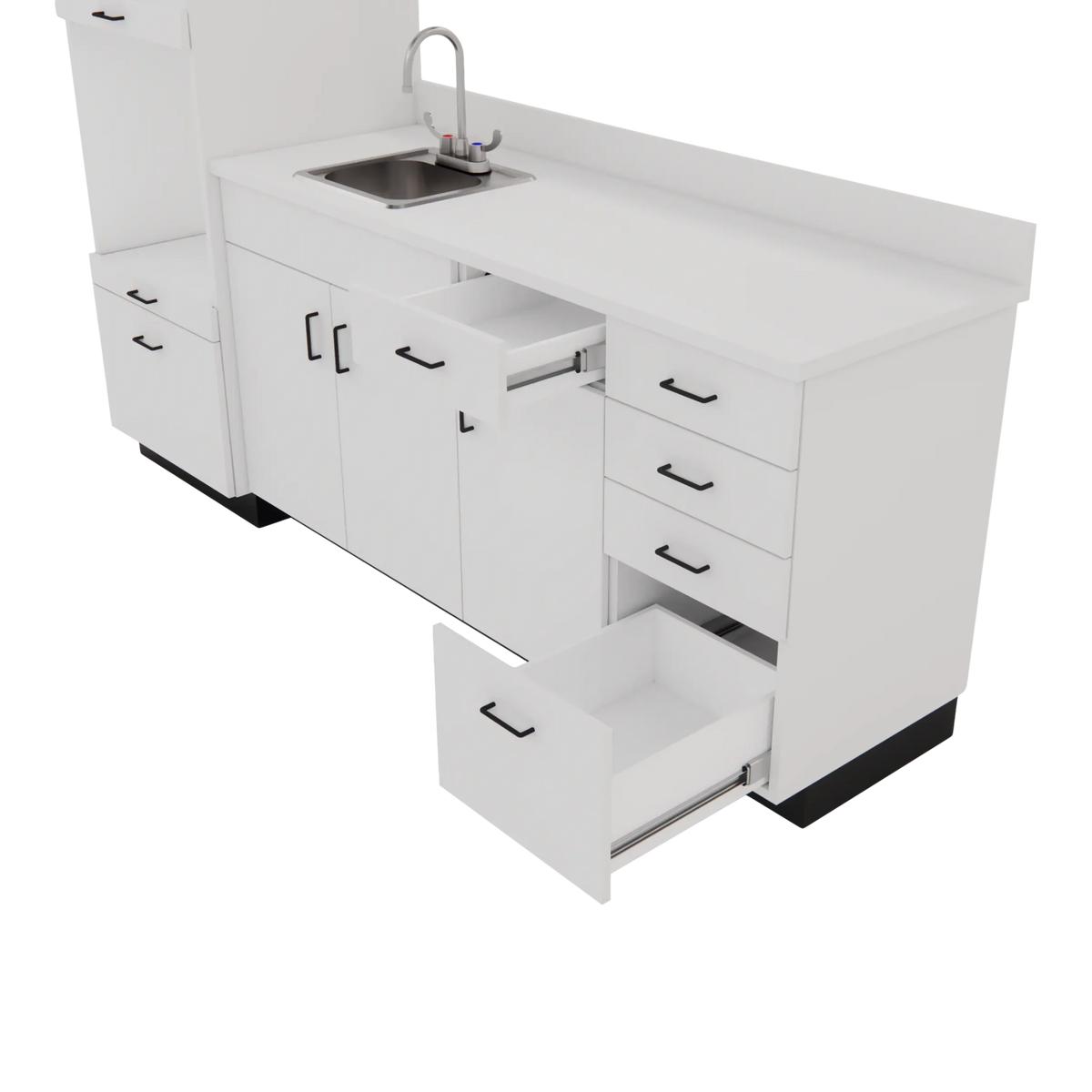 VetPro LB - 8' Wall-Mount Cabinet and Combo Base Cabinet Lab Room Veterinary Cabinet Package - Kaemark