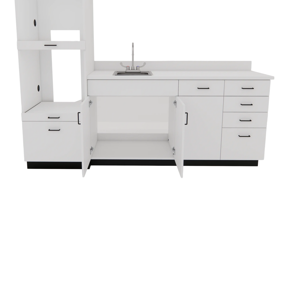 VetPro LB - 8' Wall-Mount Cabinet and Combo Base Cabinet Lab Room Veterinary Cabinet Package - Kaemark
