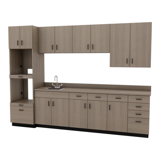 VetPro LB- 10' Wall-Mount Cabinet and Combo Base Cabinet Lab Room Veterinary Cabinet Package - Kaemark