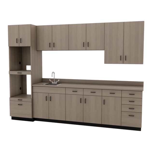 VetPro LB- 10' Wall-Mount Cabinet and Combo Base Cabinet Lab Room Veterinary Cabinet Package - Kaemark