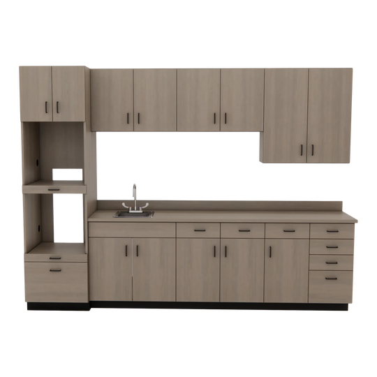 VetPro LB- 10' Wall-Mount Cabinet and Combo Base Cabinet Lab Room Veterinary Cabinet Package - Kaemark