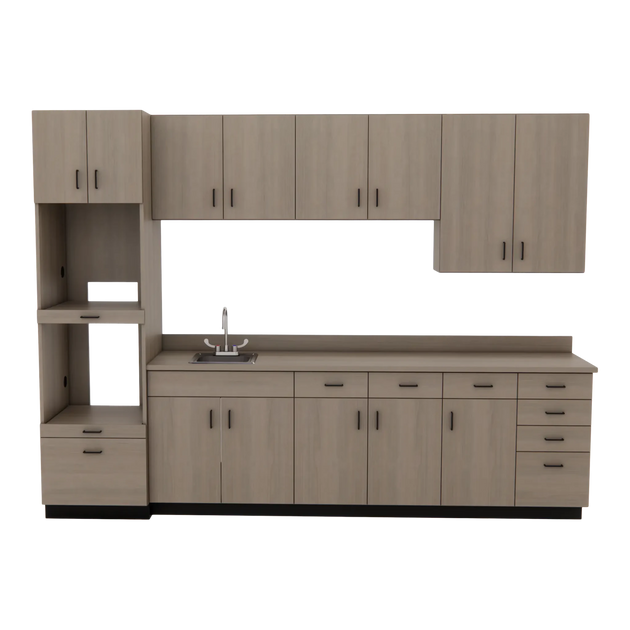 VetPro LB- 10' Wall-Mount Cabinet and Combo Base Cabinet Lab Room Veterinary Cabinet Package - Kaemark