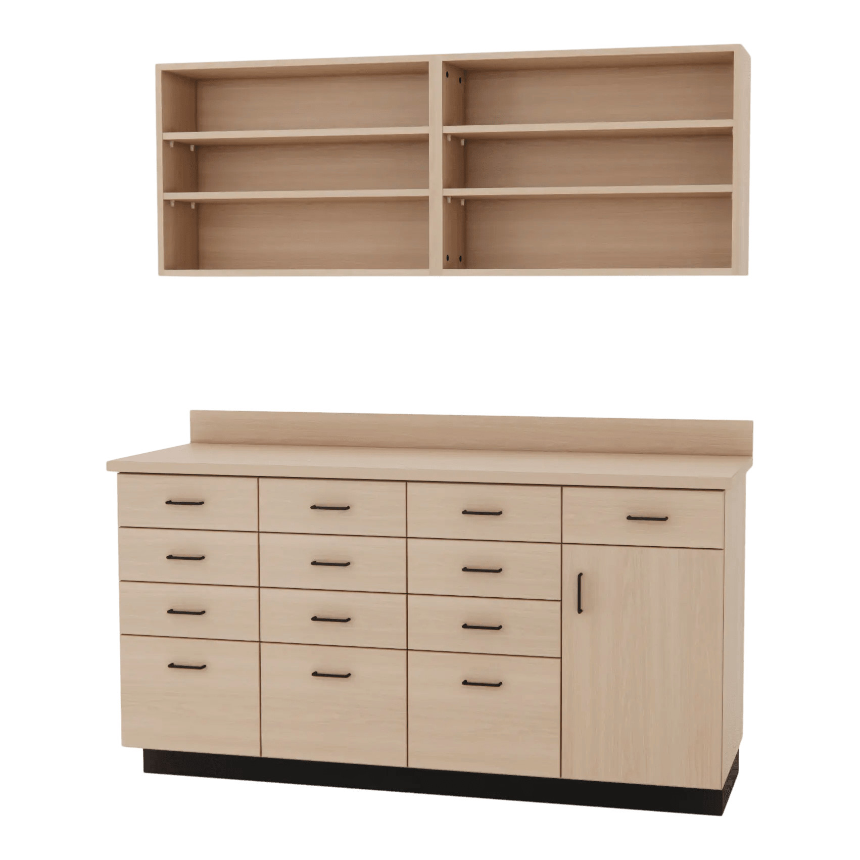 VetPro RX - 5' Wall-Mount Shelves and Combo Base Cabinet Pharmacy Veterinary Cabinet Package - Kaemark