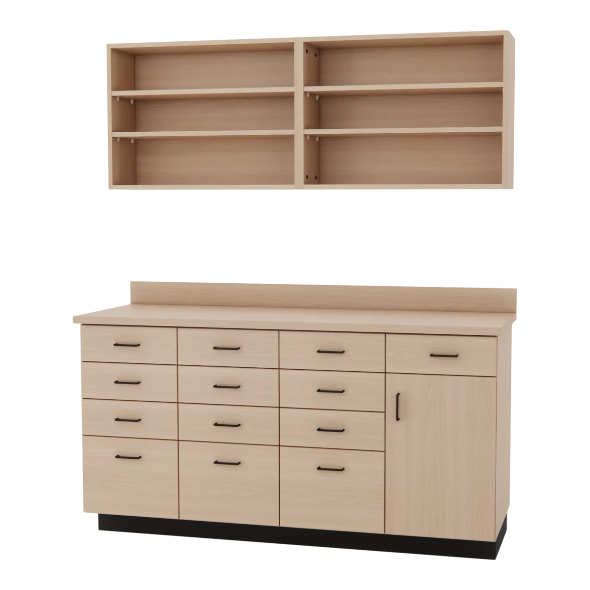 VetPro RX - 5' Wall-Mount Shelves and Combo Base Cabinet Pharmacy Veterinary Cabinet Package - Kaemark