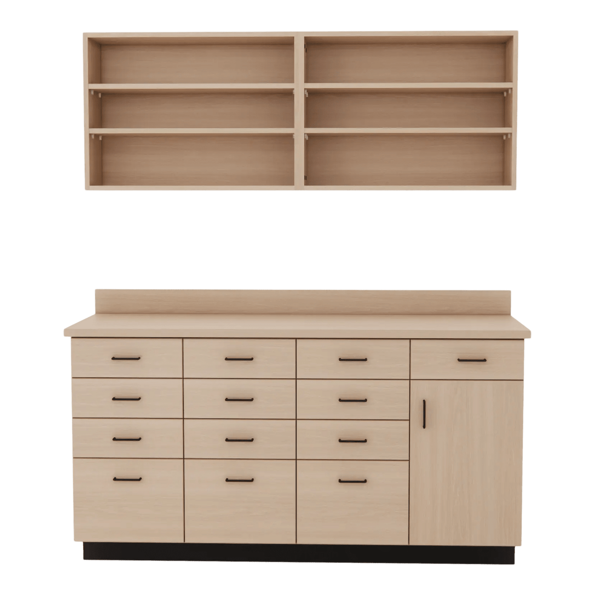 VetPro RX - 5' Wall-Mount Shelves and Combo Base Cabinet Pharmacy Veterinary Cabinet Package - Kaemark