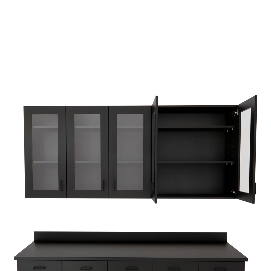 VetPro OR - 7' Clear Wall-Mount Cabinet and Combo Base Cabinet Surgery Room Veterinary Cabinet Package - Kaemark