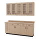 VetPro OR - 7' Clear Wall-Mount Cabinet and Combo Base Cabinet Surgery Room Veterinary Cabinet Package - Kaemark