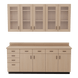 VetPro OR - 7' Clear Wall-Mount Cabinet and Combo Base Cabinet Surgery Room Veterinary Cabinet Package - Kaemark