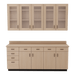 VetPro OR - 7' Clear Wall-Mount Cabinet and Combo Base Cabinet Surgery Room Veterinary Cabinet Package - Kaemark