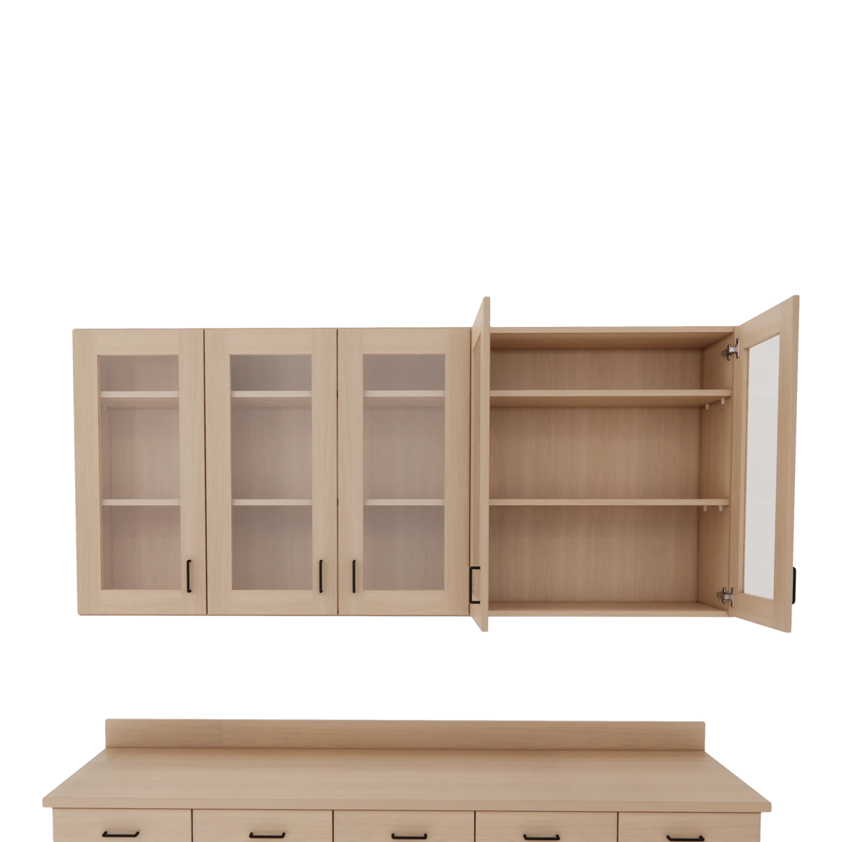 VetPro OR - 7' Clear Wall-Mount Cabinet and Combo Base Cabinet Surgery Room Veterinary Cabinet Package - Kaemark