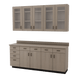 VetPro OR - 7' Clear Wall-Mount Cabinet and Combo Base Cabinet Surgery Room Veterinary Cabinet Package - Kaemark