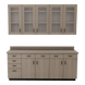 VetPro OR - 7' Clear Wall-Mount Cabinet and Combo Base Cabinet Surgery Room Veterinary Cabinet Package - Kaemark