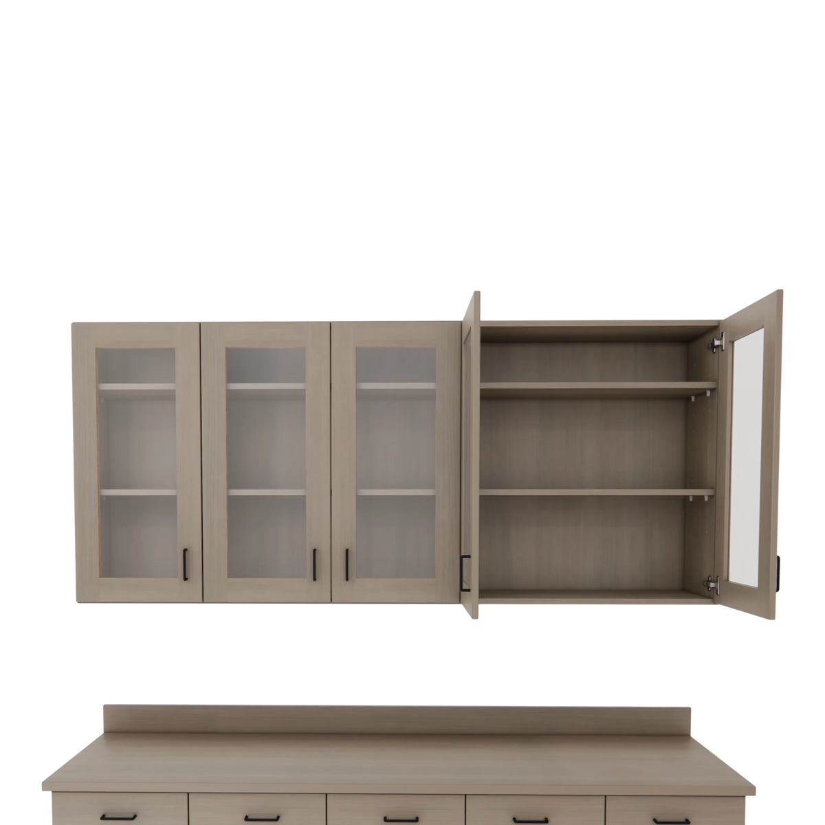 VetPro OR - 7' Clear Wall-Mount Cabinet and Combo Base Cabinet Surgery Room Veterinary Cabinet Package - Kaemark