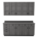 VetPro OR - 7' Clear Wall-Mount Cabinet and Combo Base Cabinet Surgery Room Veterinary Cabinet Package - Kaemark