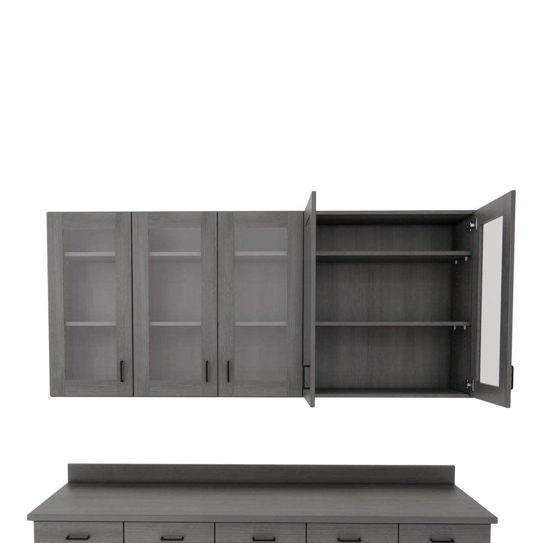 VetPro OR - 7' Clear Wall-Mount Cabinet and Combo Base Cabinet Surgery Room Veterinary Cabinet Package - Kaemark