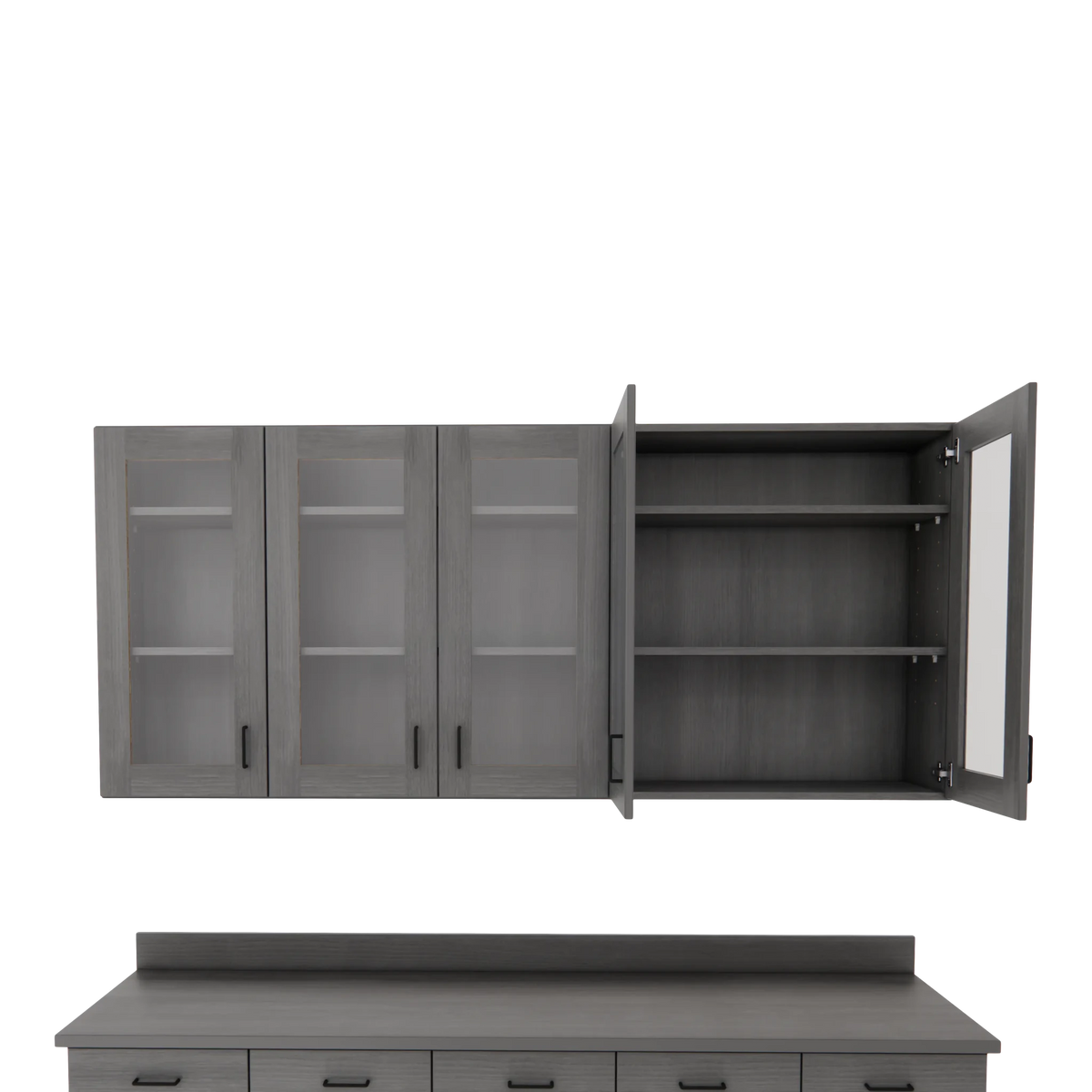 VetPro OR - 7' Clear Wall-Mount Cabinet and Combo Base Cabinet Surgery Room Veterinary Cabinet Package - Kaemark