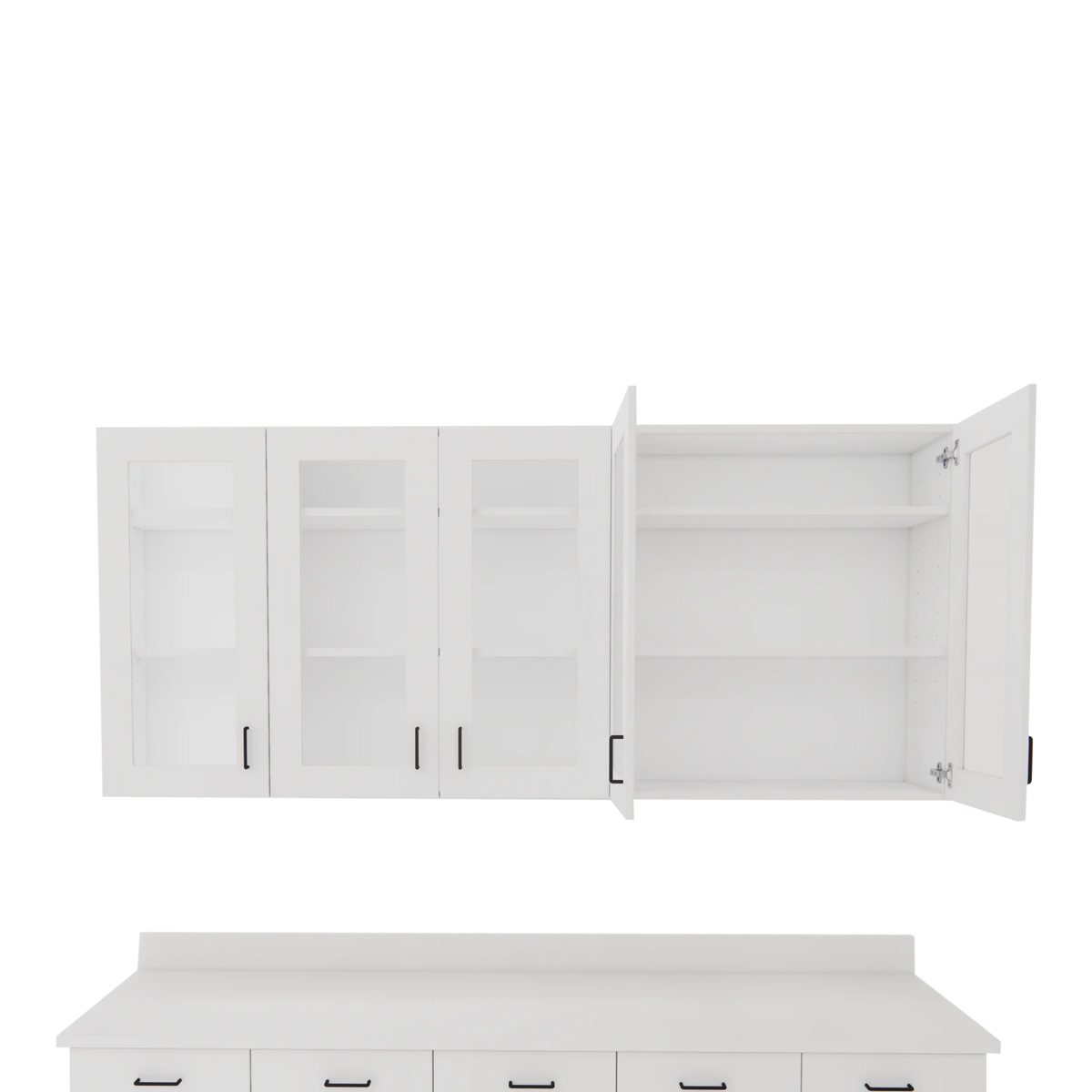 VetPro OR - 7' Clear Wall-Mount Cabinet and Combo Base Cabinet Surgery Room Veterinary Cabinet Package - Kaemark
