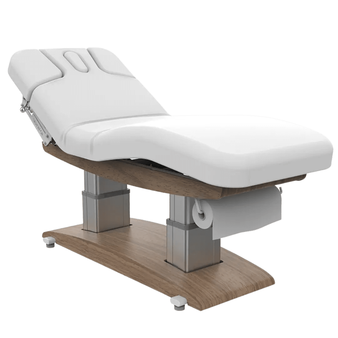 Aura White & Teak Massage Spa Bed - Kaemark