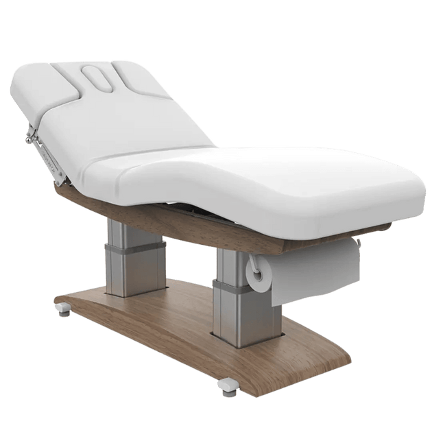 Aura White & Teak Massage Spa Bed - Kaemark
