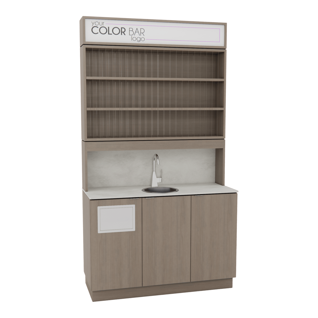 Deluxe Professional Color Bar with Stainless Steel Sink & Storage - Kaemark