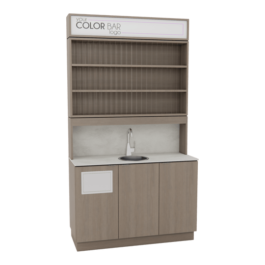 Deluxe Professional Color Bar with Stainless Steel Sink & Storage - Kaemark