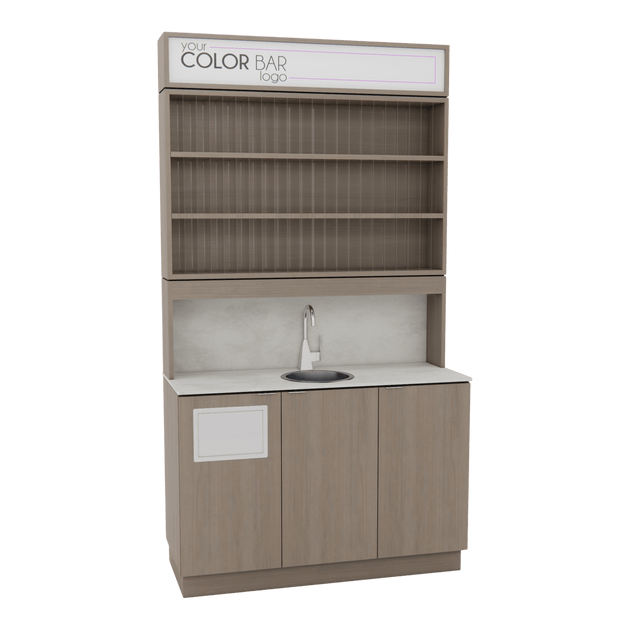 Deluxe Professional Color Bar with Stainless Steel Sink & Storage - Kaemark