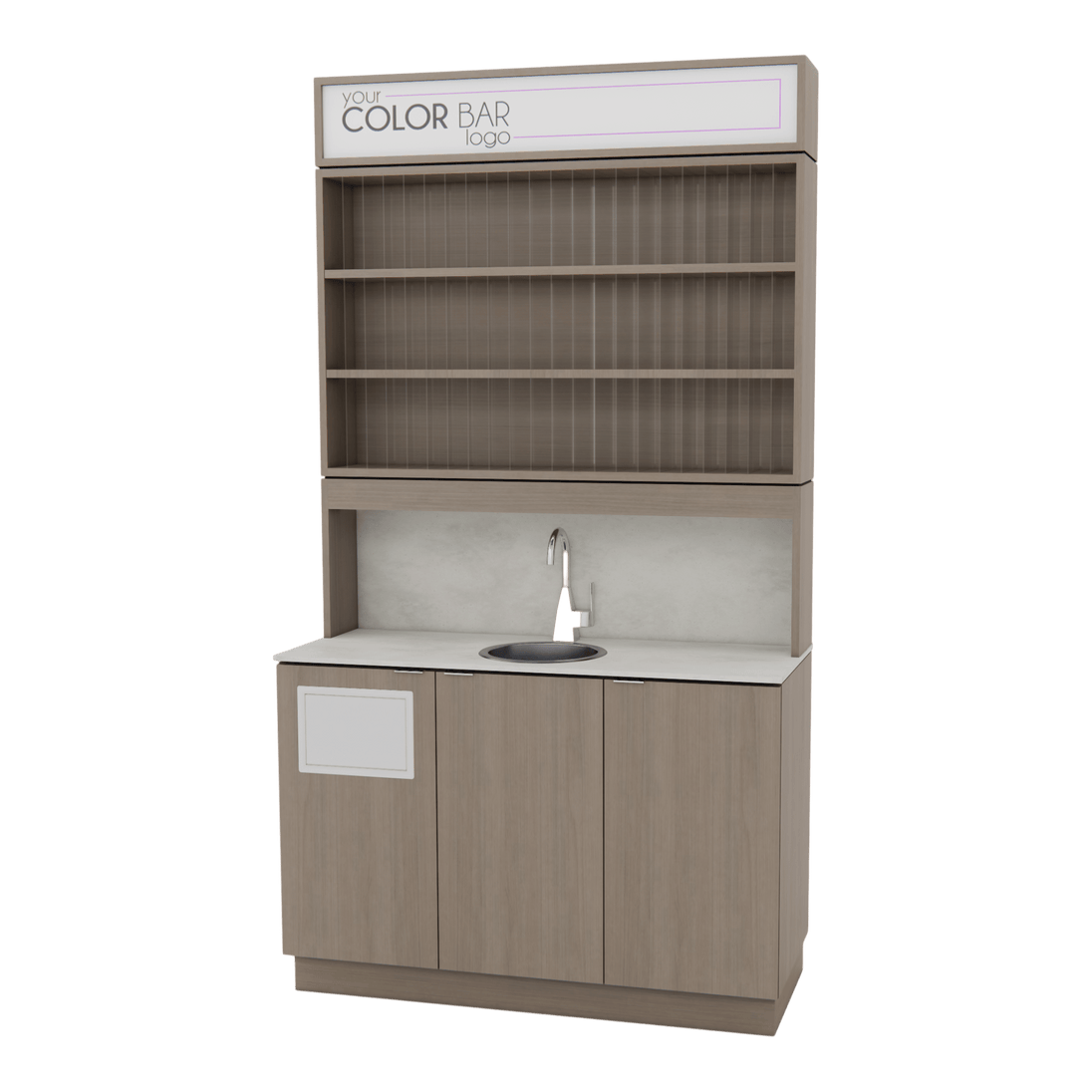 Deluxe Professional Color Bar with Stainless Steel Sink & Storage - Kaemark