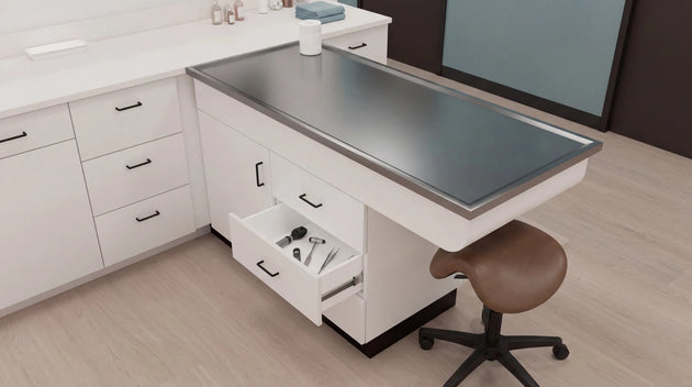 SterilSteel 60" Dry Table Counter with Inner Lip - Kaemark